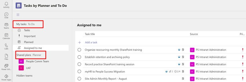 Stay on top of task using Planner/To Do App/MS teams task planner